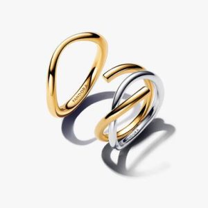 Two-Tone Intertwined Ring Set