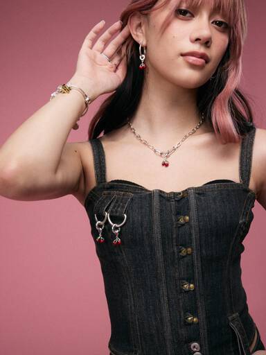 Megan’s Cherry Charm Necklace Set - Image 2