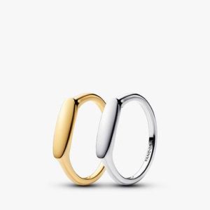 Engravable Love Notes Bar Ring Set