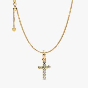 Round Bezel Cross Necklace Set