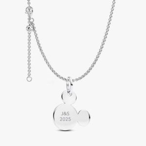 Engravable Mickey Mouse Necklace Set