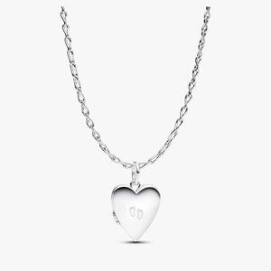 Engravable Openable Heart Tag Pendant Necklace