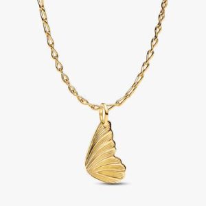 Engravable Butterfly Wings Pendant Necklace