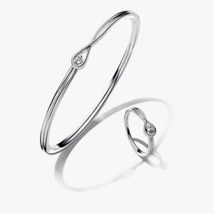 Pandora Brilliance Lab-Grown Diamond Bangle Bracelet and Ring Set 0.30 carat tw Sterling Silver