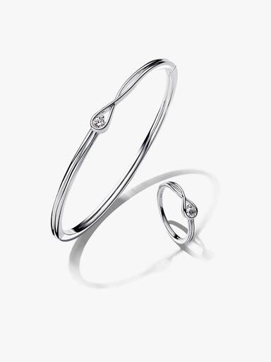 Pandora Brilliance Lab-Grown Diamond Bangle Bracelet and Ring Set 0.30 carat tw Sterling Silver