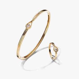 Pandora Infinite Lab-grown Diamond Bracelet and Ring Set 0.50 carat tw 14k Gold
