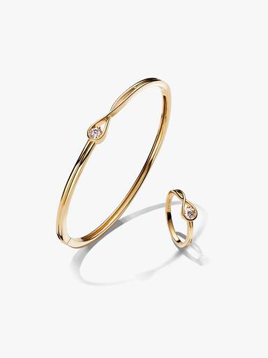 Pandora Infinite Lab-grown Diamond Bracelet and Ring Set 0.50 carat tw 14k Gold