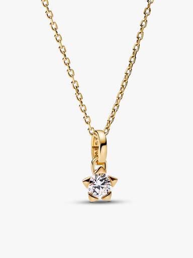 Pandora Talisman Lab-grown Diamond Star Pendant Necklace 0.25 carat tw 14k Gold