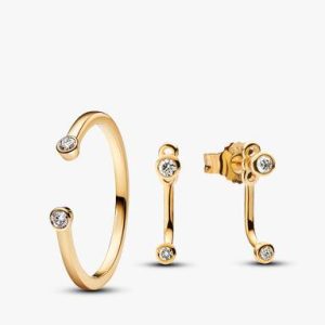 Lab-Grown Diamond Open Earring and Ring Set