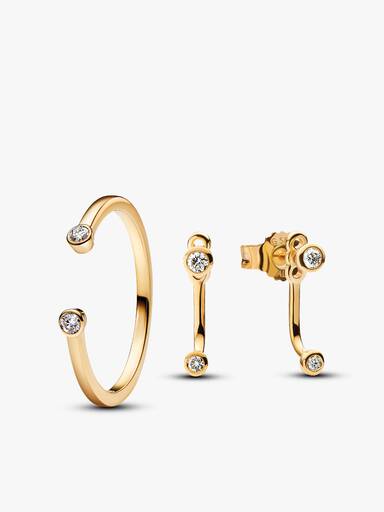 Lab-Grown Diamond Open Earring and Ring Set
