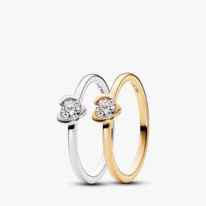 Lab-Grown Diamond Heart Ring Set