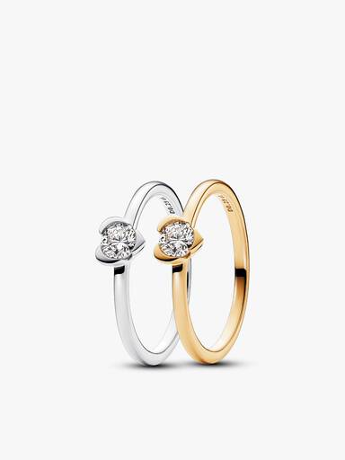 Lab-Grown Diamond Heart Ring Set