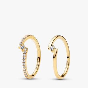 Split Solitaire Pavé Ring Stack