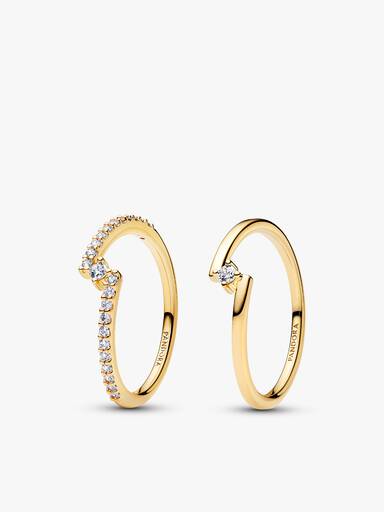 Split Solitaire Pavé Ring Stack