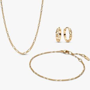 Pandora Era 14K Gold Figaro Jewelry Set