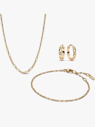 Pandora Era 14K Gold Figaro Jewelry Set