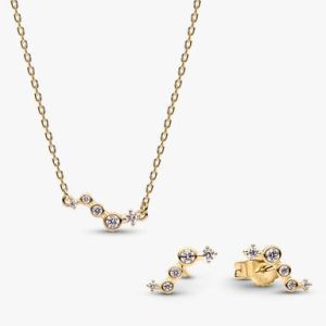 Pandora Era 14K Gold Lab-Grown Diamond Droplets Jewelry Set