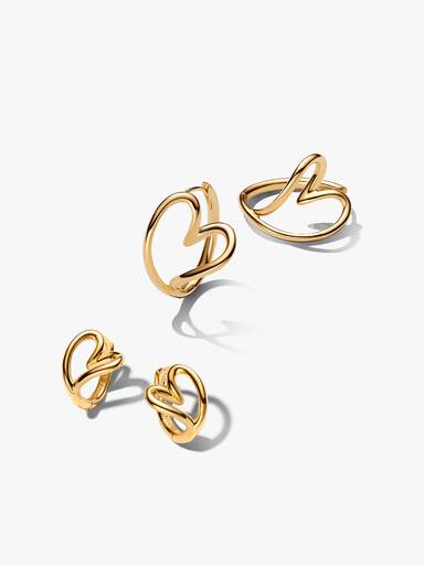 Organically Shaped Hearts Earring Stack