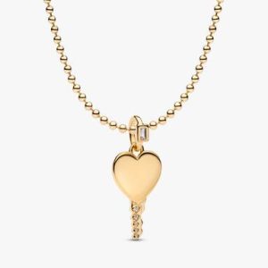 Engravable Heart Key Pendant Necklace