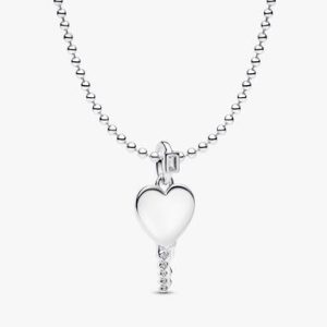 Engravable Heart Key Pendant Necklace