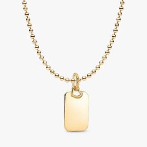 Engravable Rectangular Dog Tag Necklace