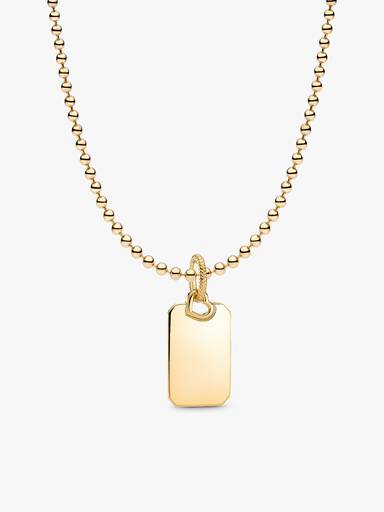 Engravable Rectangular Dog Tag Necklace