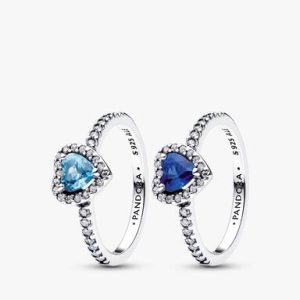Deep Ocean Elevated Hearts Ring Set
