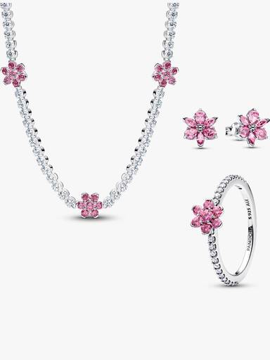 Pink Herbarium Bloom Jewelry Set