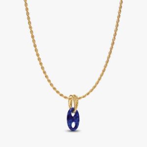 Blue Mariner Link Charm Neckle Set