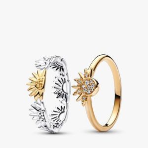 Sun & Sunflowers Ring Set