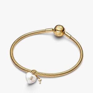 Baroque Pearl Padlock Charm Bracelet Set