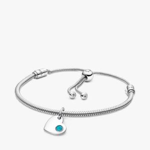 December Engravable Dangle Charm Bracelet Set