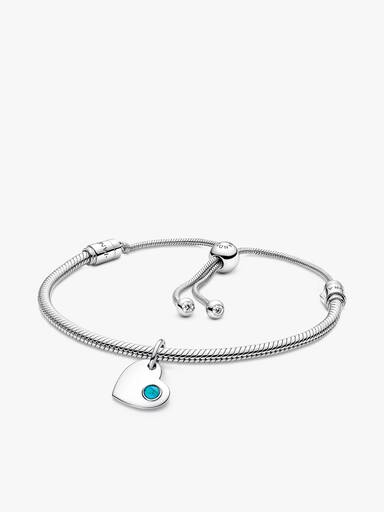 December Engravable Dangle Charm Bracelet Set