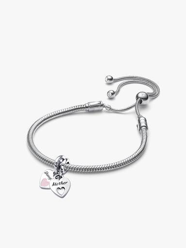 Mother Daughter Splittable Heart Charm and Bracelet Set