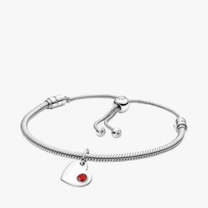 January Engravable Dangle Charm Bracelet Set