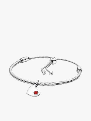 January Engravable Dangle Charm Bracelet Set