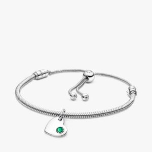 May Engravable Dangle Charm Bracelet Set
