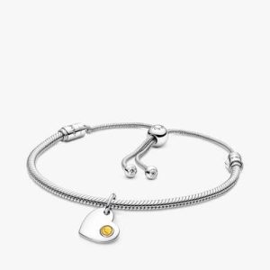November Engravable Dangle Charm Bracelet Set