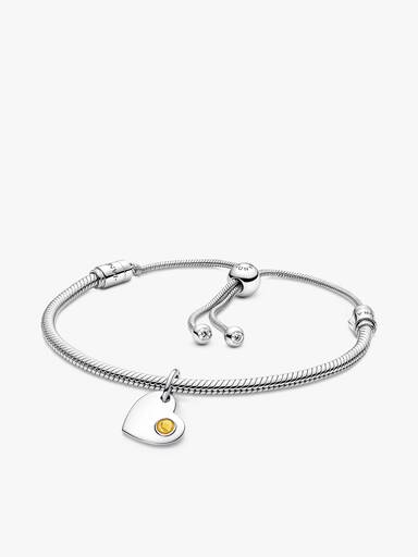 November Engravable Dangle Charm Bracelet Set