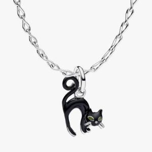 Vamp Romantic Black Cat Charm Necklace