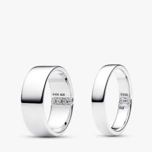 His & Hers Silver Secret Engraving Ring Set