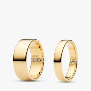 His & Hers Gold Secret Engraving Ring Set