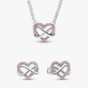 Pink Infinity Heart Jewelry Set