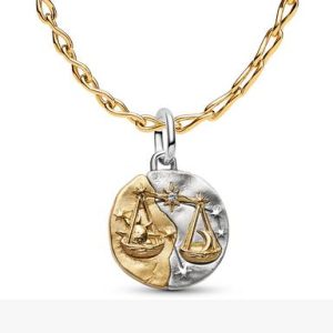 Libra Medallion Charm Necklace Set