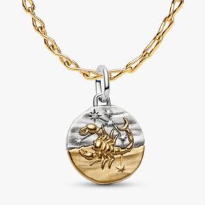 Scorpio Medallion Charm Necklace Set