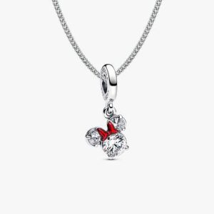 Minnie Mouse Holiday Dangle Charm Necklace Set