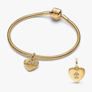 BE LOVE Engravable Golden Love Heart Charm Bracelet Set