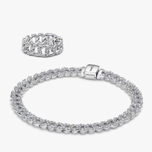 Timeless Pave Cuban Jewelry Set