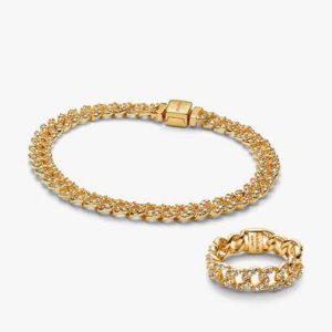 Pavé Cuban Chain Jewelry Set