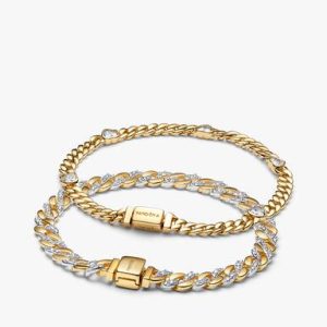 His and Hers Cuban Chain Bracelet Set
